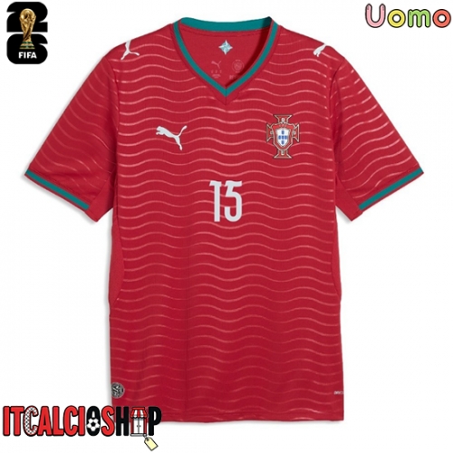 Portogallo Joao Neves #15 Prima Maglia Mondiali 2026 Manica Corta